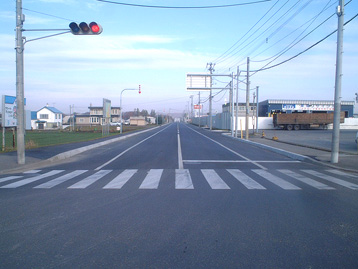 河北西１９号線舗装工事全景写真